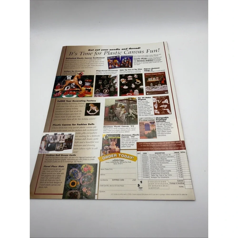Vintage 1994 Plastic Canvas Crafts‎ Magazine  Complete Year February-December